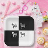 白黒ゼブラ ペーパープレート (パーティー)