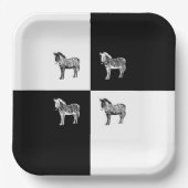 白黒ゼブラ ペーパープレート (正面)