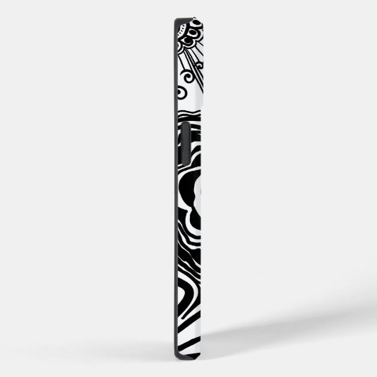 白黒ゼンフローラパターン(の模様が)あるスケッチ Case-Mate iPhoneケース (裏面 / 右)