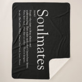 白黒ソウルメイトパーソナライズされた定義 シェルパブランケット (正面)