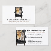 白黒ソファ ヨーキー 犬 スコティッシュ キャット ペット 名刺 (正面/裏面)