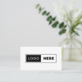 白黒ソーシャルメディアのミニマルなロゴ 名刺 (スタンド正面)