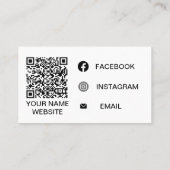 白黒ソーシャルメディアのミニマルなロゴ 名刺 (裏面)