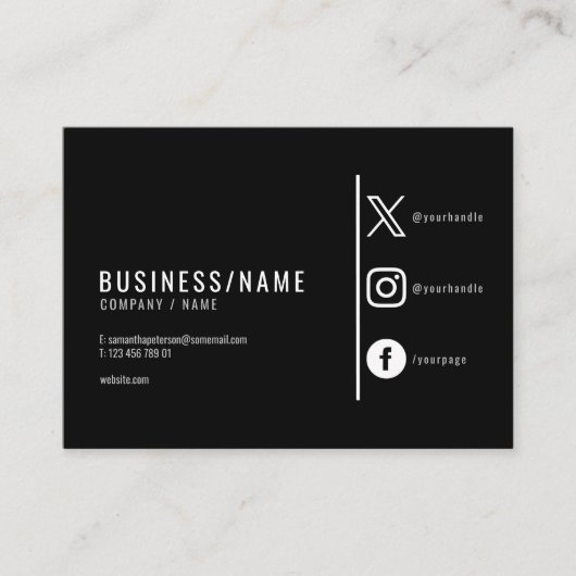 白黒ソーシャルメディモダンア 名刺 (正面)