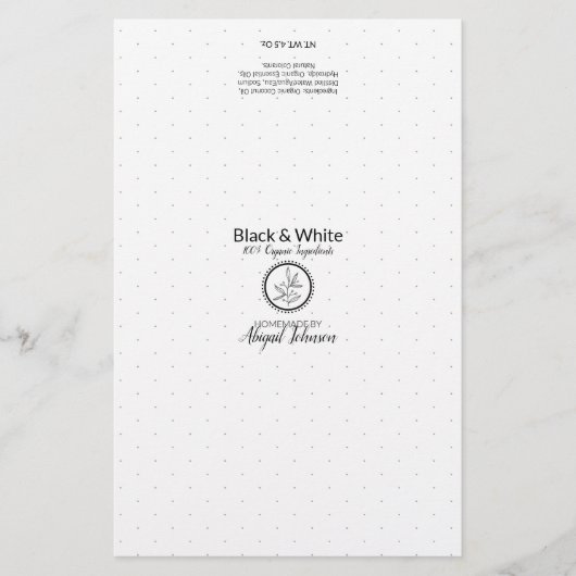 白黒ソープ包装用ラッパー |リネン紙 (正面)