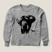 白黒ゾウ動物イラストレーション絵画ズ (デザイン正面)