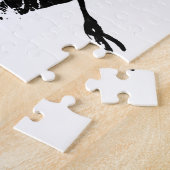 白黒ゾウ動物イラストレーション絵画ズ ジグソーパズル (側面)