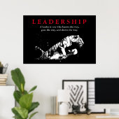 白黒タイガーのリーダーシップやる気を起こさせる ポスター (ホームオフィス)