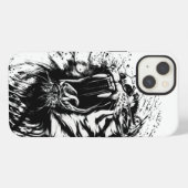 白黒タイガーアップルIPHONEケース iPhoneケース (裏面横)