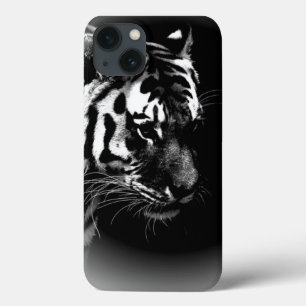 白黒タイガーアート写真 iPhone 13ケース