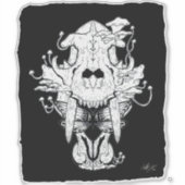 白黒タイガースカル シール (正面)