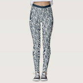 白黒タイガーストライプパターンジムフィットネス レギンス (正面)