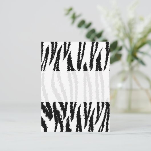 白黒タイガープリント。タイガーパターン。 ポストカード (スタンド正面)