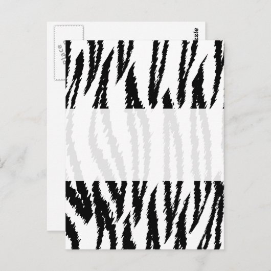 白黒タイガープリント。タイガーパターン。 ポストカード (正面/裏面)