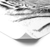 白黒タイガーポートレート ポスター (角)