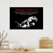 白黒タイガー与えアップやる気を起こさせる ポスター (キッチン)