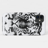 白黒タイガー顔クローズアップ Case-Mate iPhoneケース (裏面(横))