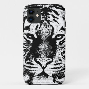 白黒タイガー顔 iPhone 11 ケース