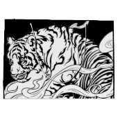 白黒タイガー黒ギフトラベル ラージペーパーバッグ (裏面)