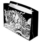 白黒タイガー黒ギフトラベル ラージペーパーバッグ (裏面アングル)