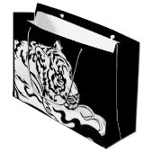 白黒タイガー黒ギフトラベル ラージペーパーバッグ (正面アングル)