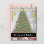 白黒タイプライターMerry Christmas one写真 ポストカード (正面/裏面)