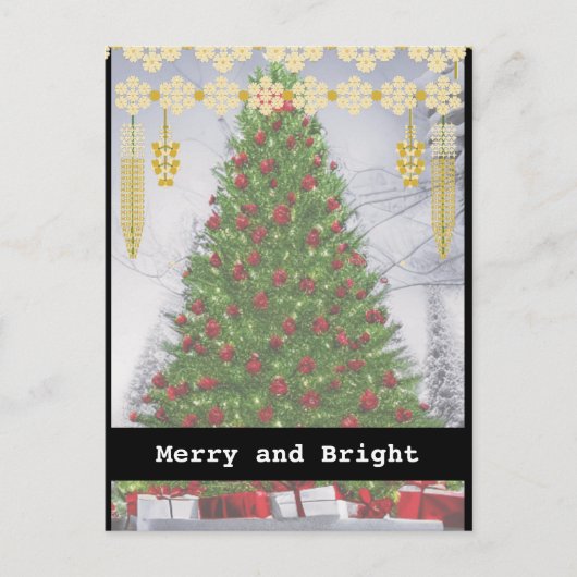 白黒タイプライターMerry Christmas one写真 ポストカード (正面)