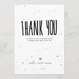 白黒タイポグラフィの（ばちゃばちゃ）跳ねるは感謝していしています サンキューカード