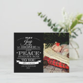 白黒タイポグラフィクリスマス シーズンカード (スタンド正面)