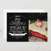 白黒タイポグラフィクリスマス シーズンカード (正面/裏面)