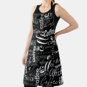 白黒タイポグラフィコーヒーデザイン エプロン (インサイチュ)