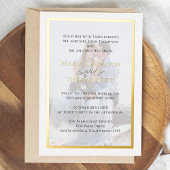 白黒タイポグラフィシンプル写真実在 箔招待状