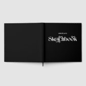 白黒タイポグラフィスエレガントケッチブック ゲストブック (全面)