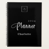 白黒タイポグラフィビジネスロゴ2026 プランナー手帳 (正面)