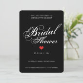 白黒タイポグラフィブライダルシャワーモダンシンプル 招待状 (スタンド正面)
