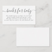 白黒タイポグラフィベビーシャワーブックベビー エンクロージャーカード (正面/裏面)