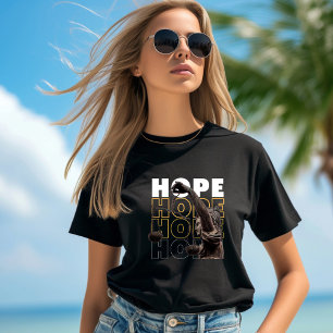 白黒タイポグラフィホープTシャツ Tシャツ