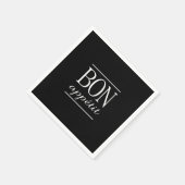 白黒タイポグラフィボンペティ スタンダードカクテルナプキン (角)