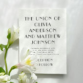 白黒タイポグラフィミニマル結婚リスト 招待状