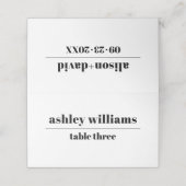白黒タイポグラフィミニマ結婚リスト プレイスカード (外部開封)