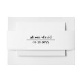 白黒タイポグラフィミニマ結婚リスト 招待状ベリーバンド (正面例)