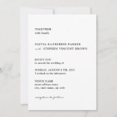 白黒タイポグラフィモダン結婚ズ 招待状 (正面)