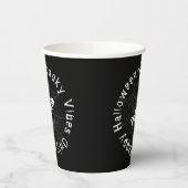 白黒タイポグラフィ不気味おもしろいハッピーハローウィン 紙コップ (左)