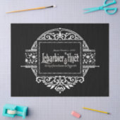 白黒タイポグラフィ円フランスの切り離し 薄葉紙 (クラフト)