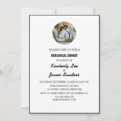 白黒タイポグラフィ写真リハーサルディナー 招待状 (正面)