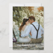 白黒タイポグラフィ写真リハーサルディナー 招待状 (裏面)