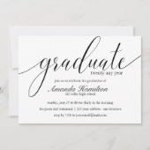 白黒タイポグラフィ卒業招待状 招待状 (正面)
