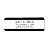 白黒タイポグラフィ名差出人住所ラベル ラベル (正面)