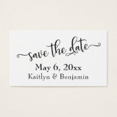 白黒タイポグラフィ日付の保存カードの挿入 (正面)