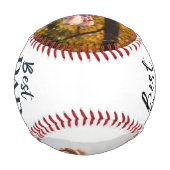 白黒タイポグラフィ父の日野球 野球ボール (裏面)